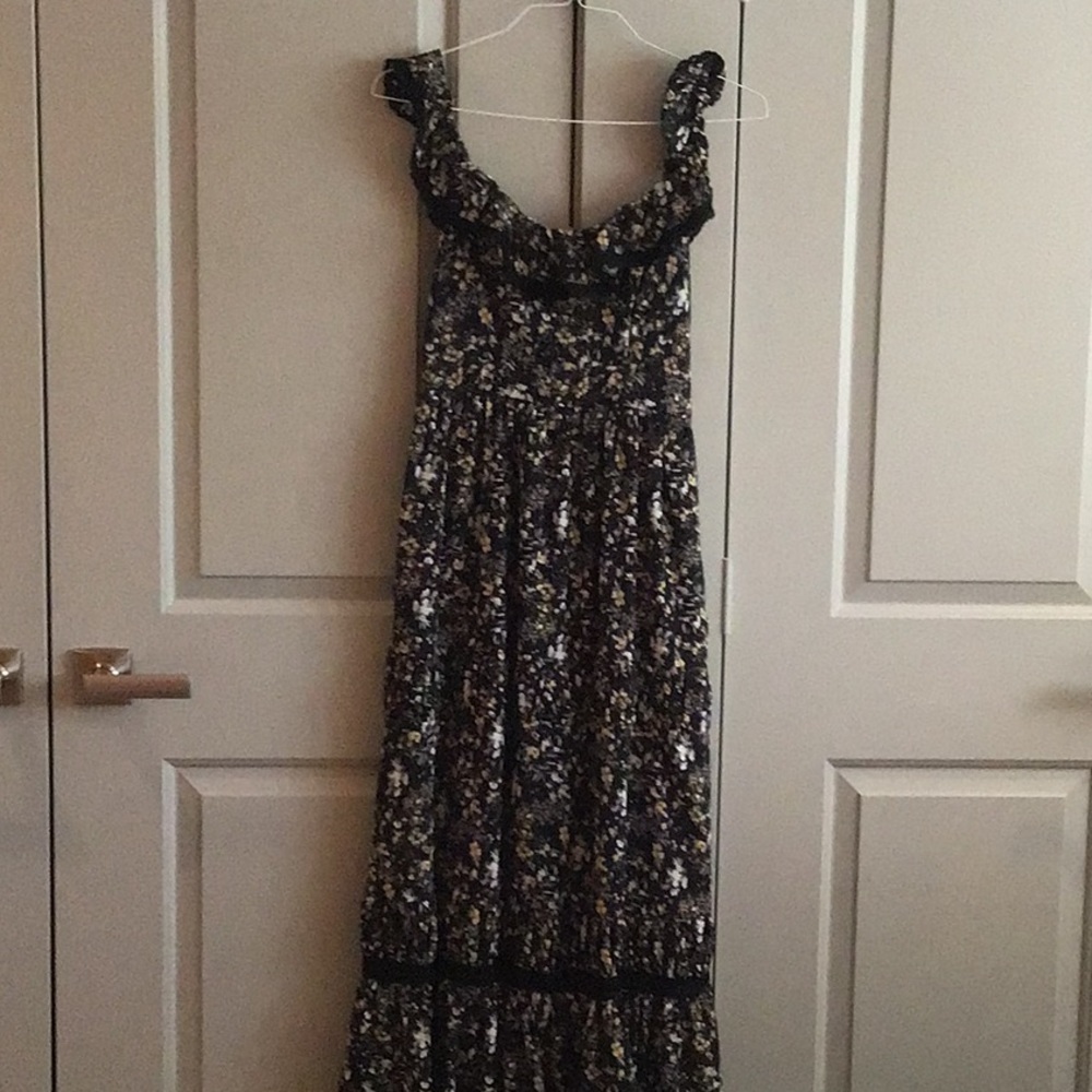 Free the Roses Ruffled Square Neck Maxi Dress. - Picture 2 of 5